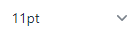 font size dropdown