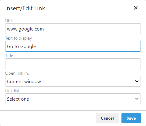 Insert/edit link